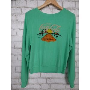 Wildfox Green Coca Cola Travel Refreshed Jumper Sweatshirt Small NEW